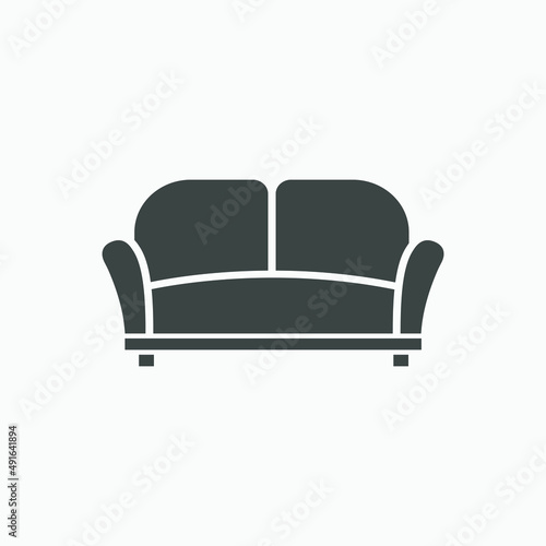 sofa, furniture icon vector isolated