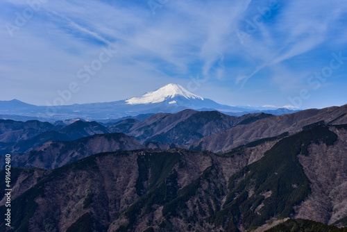 Mt. Fuji from the mountain ridge