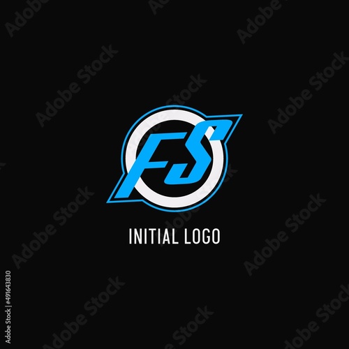 Initial FS logo circle line, creative esport team logo monogram style