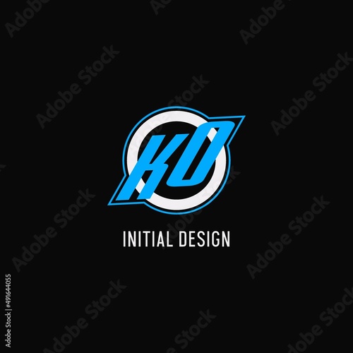 Initial KO logo circle line, creative esport team logo monogram style