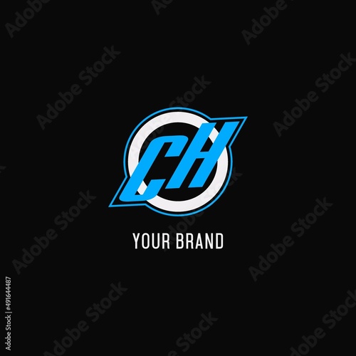 Initial CH logo circle line, creative esport team logo monogram style photo