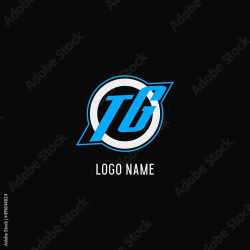 Initial TG logo circle line, creative esport team logo monogram style
