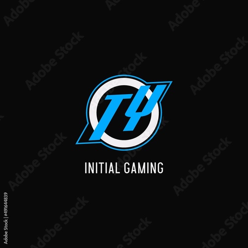 Initial TY logo circle line, creative esport team logo monogram style photo