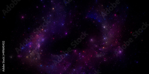 Banner Star field background . Starry outer space background texture . Colorful Starry Night Sky Outer Space background. 3D illustration 