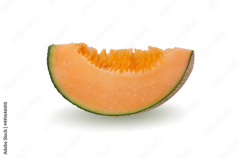 japanese melons or cantaloupe melon with seeds isolated on a white background japanese melons or cantaloupe melon with seeds isolated on a white background
