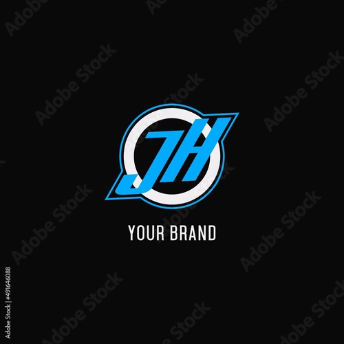 Initial JH logo circle line, creative esport team logo monogram style photo