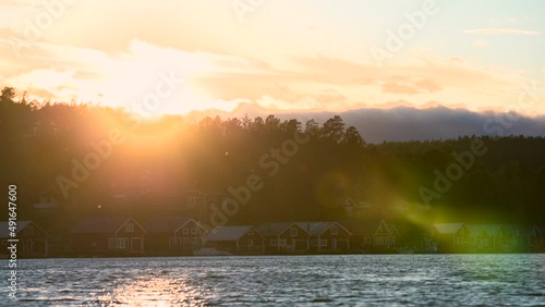 Magical Midsommar sun in Sweden at the sea