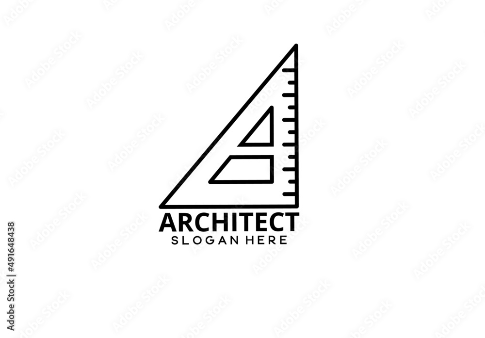 letter a angled ruler architect logo letter a angled ruler architect logo