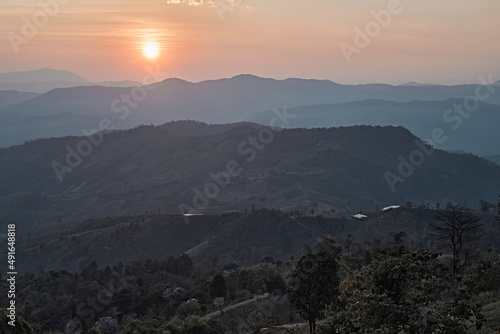Beautiful mountain landscape of Doi Chang hill