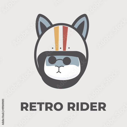 Rider logo with a rabbit icon wearing an old school helmet