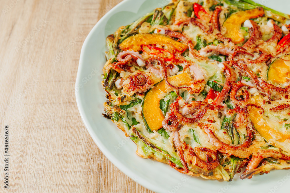 Haemulpajeon, Korean Seafood and Green Onion Pancake Haemulpajeon, Korean Seafood and Green Onion Pancake