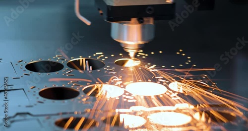 Plasma cutting by cnc. Automated metalworking machine.