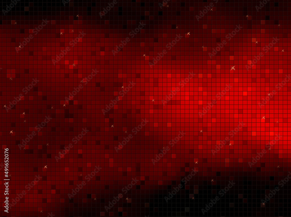bright background in red with square structure