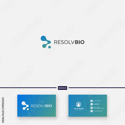 simple letter R Biotechnology logo abstract
