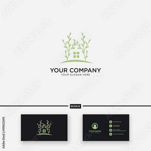 Home minimalist environment logo nature modern real estate