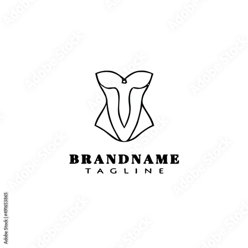 bustier logo cartoon icon design template black isolated vector