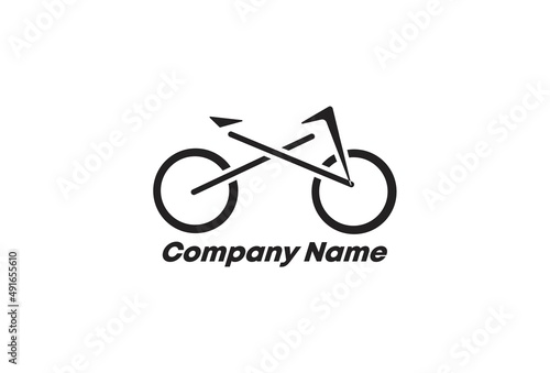 Bicycle logo design template, bike race logo design