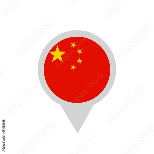 Free Download China Flag Location Icon. Flat Style - GFXLoad