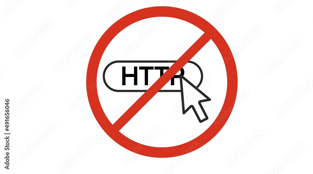 Forbidden http icon. Vector isolated editable illustration Forbidden http icon. Vector isolated editable illustration