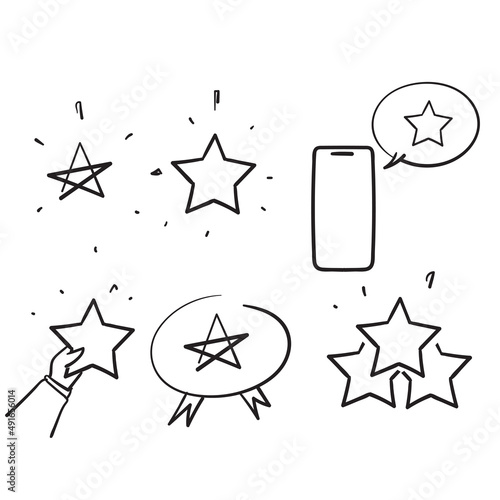 hand drawn doodle Simple Set of Star Related icon illustration