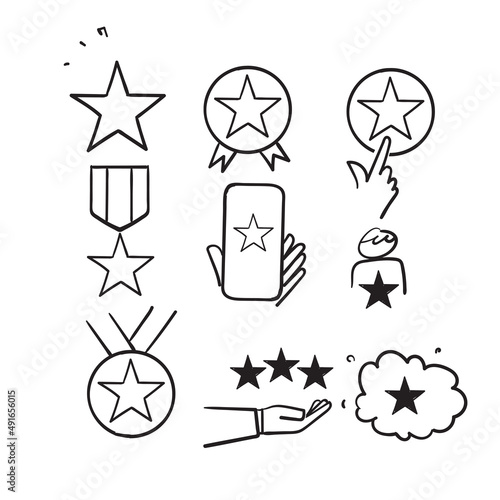 hand drawn doodle Simple Set of Star Related icon illustration