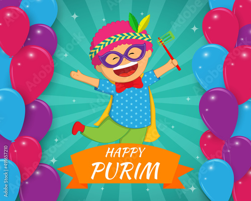 Vector illustration for Purim festival greeting