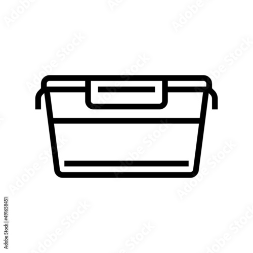 food container plastic line icon vector. food container plastic sign. isolated contour symbol black illustration