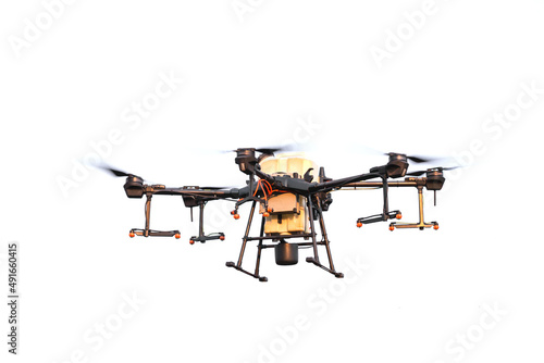 spray drones on farmers Isolated on a white background.