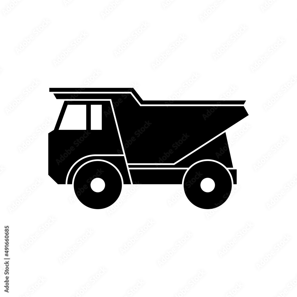 Mining truck icon design template vector isolated illustration Mining truck icon design template vector isolated illustration