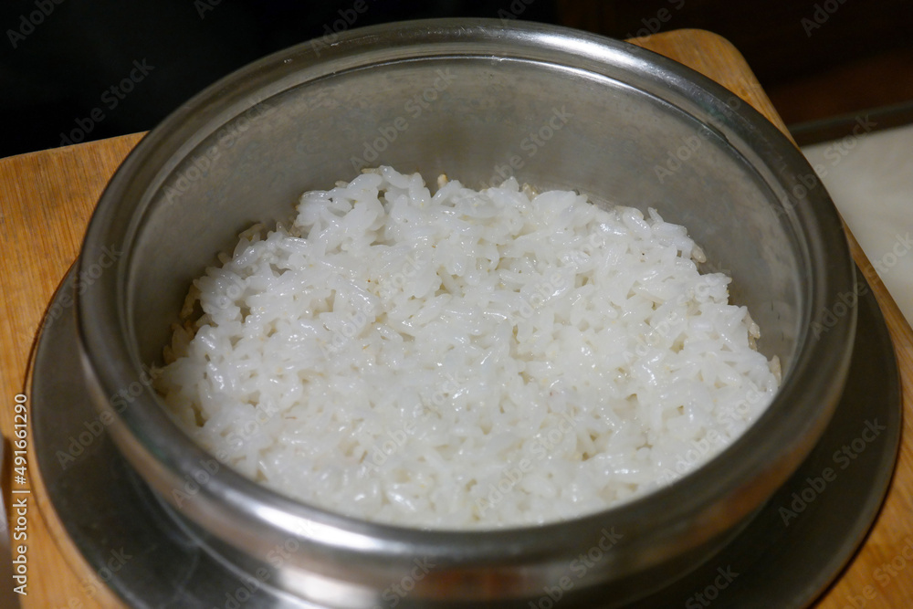 Freshly cooked white rice Hot Stone Pot Rice Freshly cooked white rice Hot Stone Pot Rice