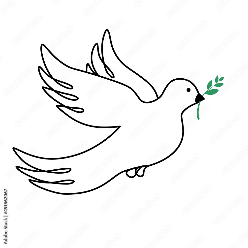 Vector flat illustraton, Dove of peace icon. Flying bird. Peace concept. Vector flat illustraton, Dove of peace icon. Flying bird. Peace concept.