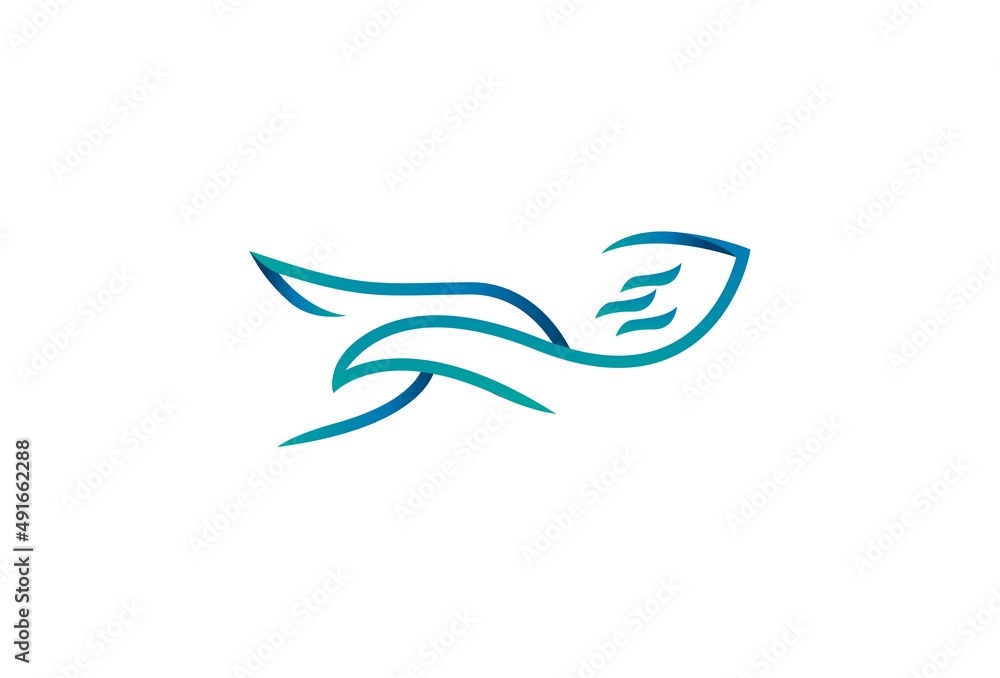 Fototapeta premium Marine vector logo in a modern style.