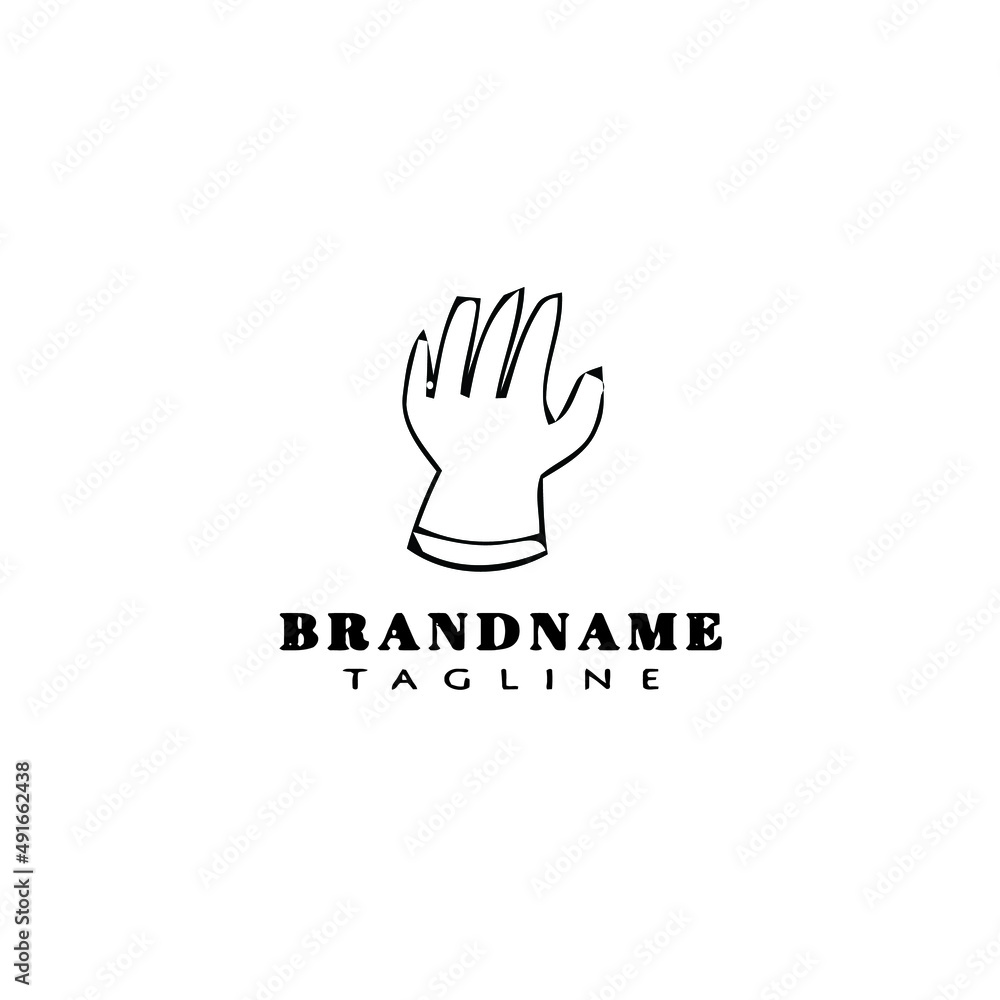 glove logo cartoon design template icon black isolated vector glove logo cartoon design template icon black isolated vector