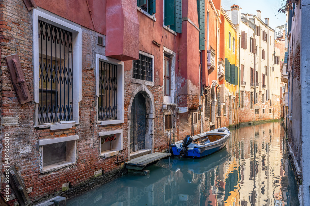 Colorful houses at a small canal in Venice, Italy Colorful houses at a small canal in Venice, Italy