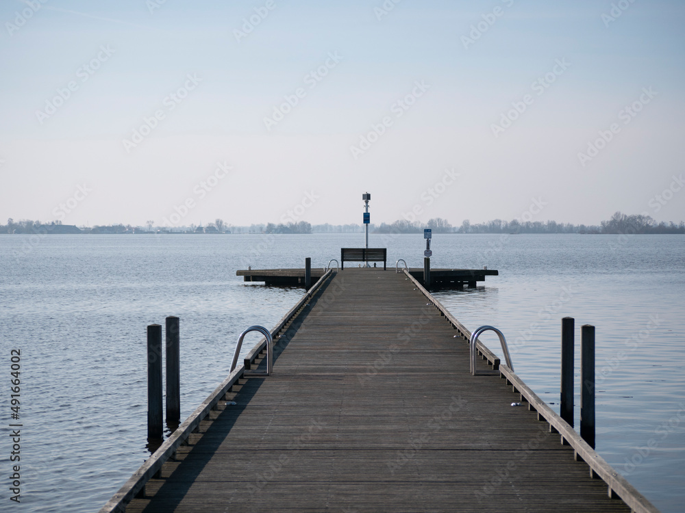 Pier at the lake Loosdrechtse plassen in the Netherlands