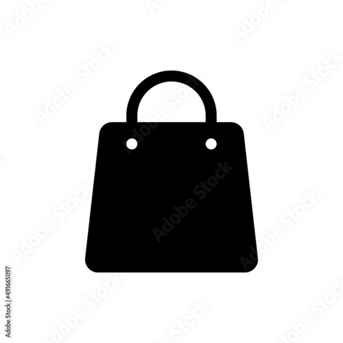 Vector illustration of shopping bag silhouette. Suitable for design element of shopping app icon, e commerce, and online trading.