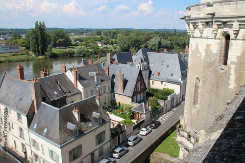 rampart and houses in amboise (france) 