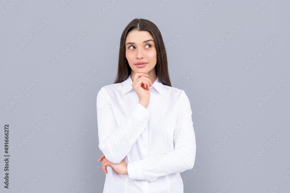 successful woman in businesslike clothes. manager executive on grey background successful woman in businesslike clothes. manager executive on grey background