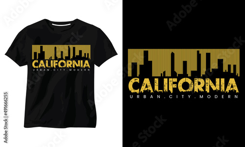 california urban city modern minimalist typography t shirt design