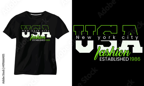 USA New york city minimalist typography t shirt design