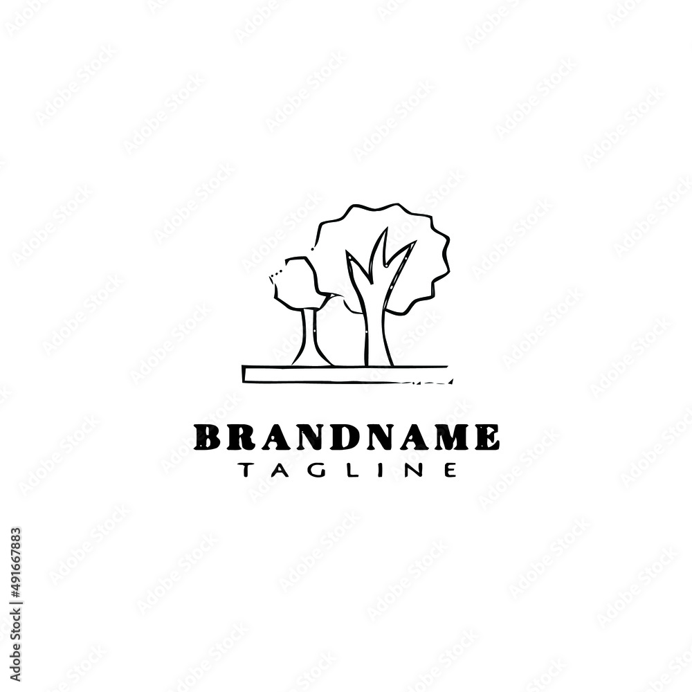 Fototapeta premium tree logo icon design template black isolated vector illustration