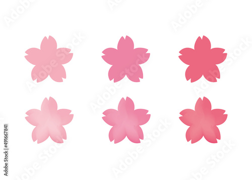 桜の花のシルエットイラスト　ピンク