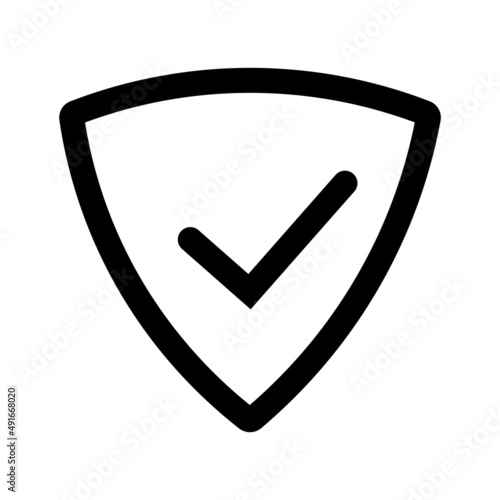 Shield with a checkmark in the middle Protection icon concept. 