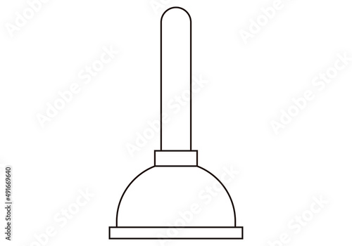 Icono negro de desatascador en fondo blanco.