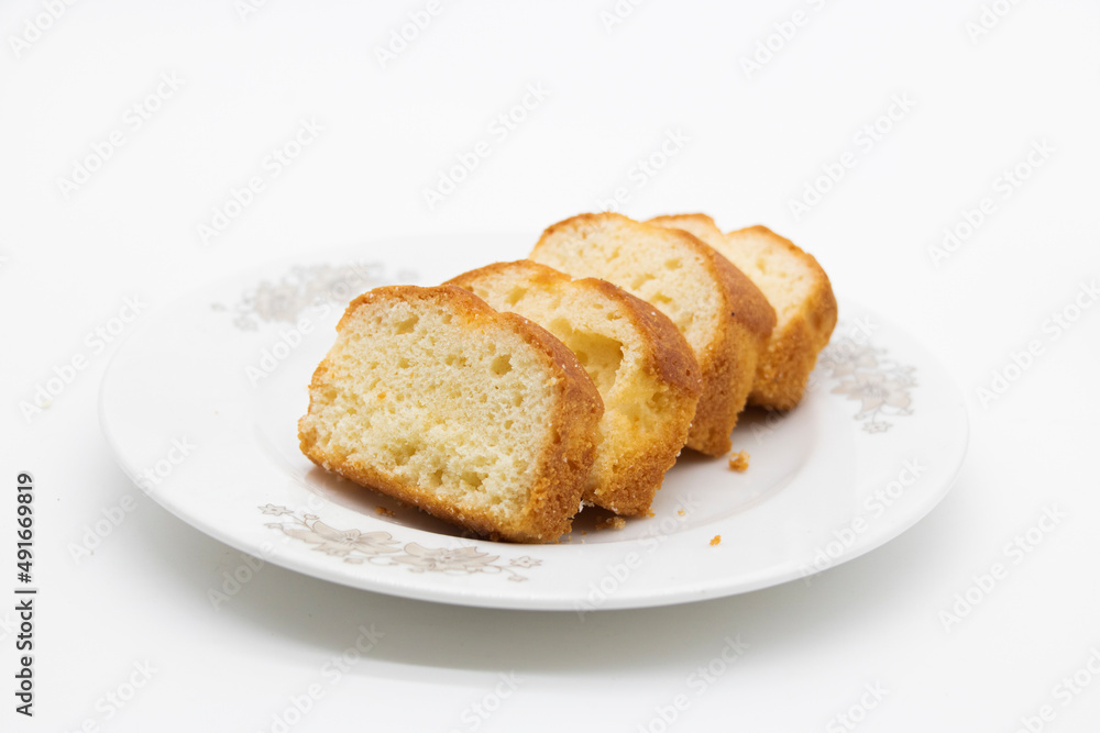 lemon flavored pound cake decorated