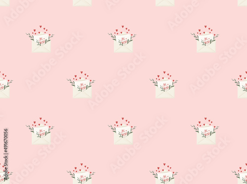 Love message seamless pattern. 
Romantic letter. Happy valentines day