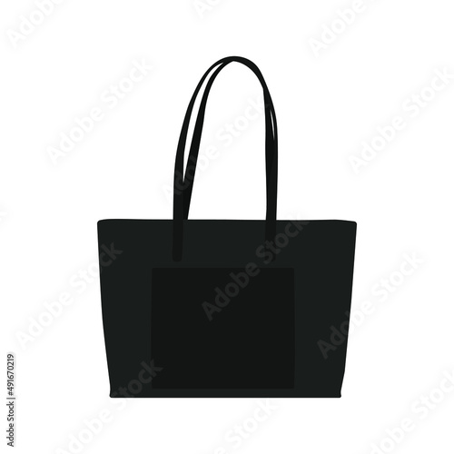 Womens business black bag on a white background