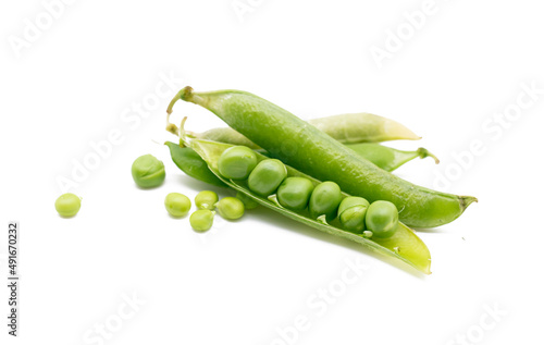 green peas vegetable bean isolated on white background
