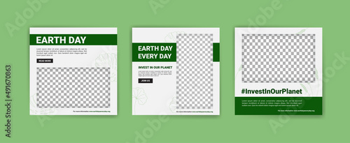 Earth Day Banner Template. Earth Day Every Day. Vector illustration for banners, cards and social media posts.