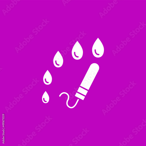 Tampon glyph icon. Tampons heavy menstruation. Hygienically products to absorb blood. Menstruation concept. Filled flat sign. Isolated silhouette vector illustration 